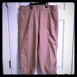 Ann Taylor Loft sz 4 khaki cotton capri tie bottom